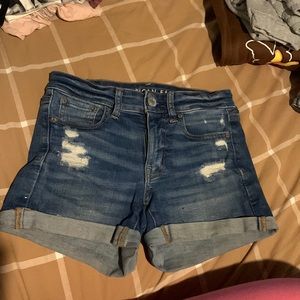 Mid-Rise Dark Wash Jean Shorts